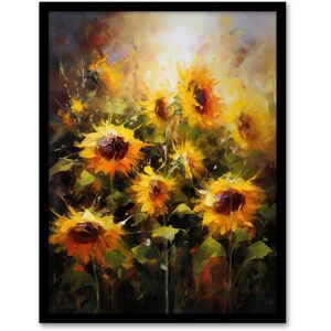 Artery8 Wall Art Print Sunflower Field Vibrant Oil Painting Yellow Orange Green Large Flower Summer Blooms Nature Colourful Bright Floral Modern Yellow W12" x H16" Artery8 Wall Art Print Sunflower Field Vibrant Oil Painting Yellow Orange Green Large Flower Summer Blooms Nature Colourful Bright Floral Modern Yellow W12" x H16"