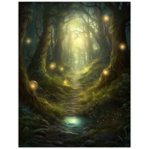Artery8 Wall Art Print Enchanted Forest Path Oil Painting Fantasy Landscape Fairy Land Lanterns Moss Covered Trees Colourful Magical Nature Mystical Green W12" x H16" Artery8 Wall Art Print Enchanted Forest Path Oil Painting Fantasy Landscape Fairy Land Lanterns Moss Covered Trees Colourful Magical Nature Mystical Green W12" x H16"