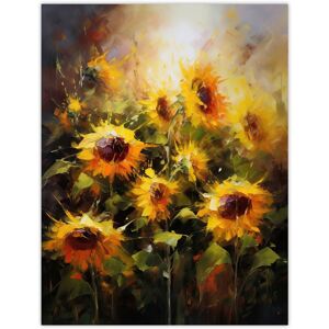 Artery8 Wall Art Print Sunflower Field Vibrant Oil Painting Yellow Orange Green Large Flower Summer Blooms Nature Colourful Bright Floral Modern Yellow W12" x H16" Artery8 Wall Art Print Sunflower Field Vibrant Oil Painting Yellow Orange Green Large Flower Summer Blooms Nature Colourful Bright Floral Modern Yellow W12" x H16"