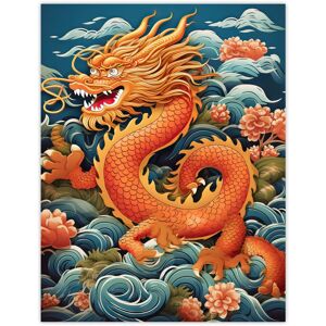 Artery8 Wall Art Print Fantasy China Dragon Traditional Orange Clouds 2024 China Year Of The Dragon Poster in Red Size: W12" x H16" Red W12" x H16" Artery8 Wall Art Print Fantasy China Dragon Traditional Orange Clouds 2024 China Year Of The Dragon Poster in Red Size: W12" x H16" Red W12" x H16"