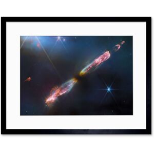 Artery8 Wall Art Print NASA James Webb Telescope Infrared Image Supersonic Outflow of Young Star Space Bipolar Jet from Central Protostar Herbig-Haro Black W7" x H9" Artery8 Wall Art Print NASA James Webb Telescope Infrared Image Supersonic Outflow of Young Star Space Bipolar Jet from Central Protostar Herbig-Haro Black W7" x H9"