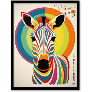 Artery8 Wall Art Print Rainbow Zebra Colourful Graphic Artwork Zoo Animal Geometric Patterns & Shapes Kids Bedroom Painting Art Framed Multicolor W12" x H16" Artery8 Wall Art Print Rainbow Zebra Colourful Graphic Artwork Zoo Animal Geometric Patterns & Shapes Kids Bedroom Painting Art Framed Multicolor W12" x H16"