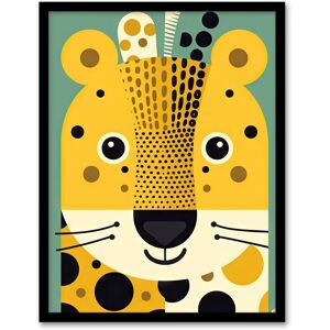 Artery8 Wall Art Print Cute Baby Cheetah Colourful Graphic Artwork Orange Teal Zoo Animal Geometric Shapes Kids Bedroom Painting Art Framed Yellow W12" x H16" Artery8 Wall Art Print Cute Baby Cheetah Colourful Graphic Artwork Orange Teal Zoo Animal Geometric Shapes Kids Bedroom Painting Art Framed Yellow W12" x H16"