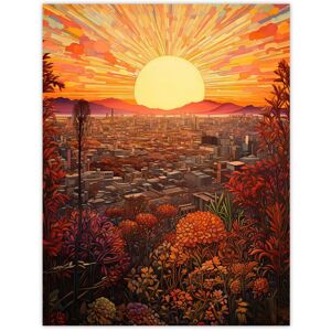 Artery8 Wall Art Print Los Angeles LA California Sunburst Cityscape Rich Golden Floral Sunshine Poster in Orange Size: W12" x H16" Orange W12" x H16" Artery8 Wall Art Print Los Angeles LA California Sunburst Cityscape Rich Golden Floral Sunshine Poster in Orange Size: W12" x H16" Orange W12" x H16"