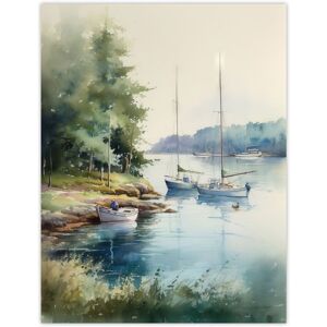 Artery8 Wall Art Print Sailboat Watercolour Study River Thames 1967 Poster Size: W12" x H16" Multicolor W12" x H16" Artery8 Wall Art Print Sailboat Watercolour Study River Thames 1967 Poster Size: W12" x H16" Multicolor W12" x H16"