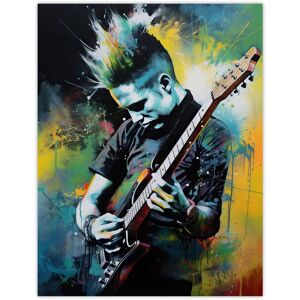 Artery8 Wall Art Print Punk Music Artwork Blue Yellow Guitarist Playing At Concert Vibrant Portrait Poster Size: W12" x H16" Multicolor W12" x H16" Artery8 Wall Art Print Punk Music Artwork Blue Yellow Guitarist Playing At Concert Vibrant Portrait Poster Size: W12" x H16" Multicolor W12" x H16"