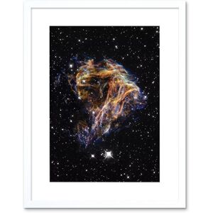 Artery8 Wall Art Print Hubble Space Astronomy Colourful Sheets Of Debris From The Stellar Explosion Of N 49 DEM L 190 Supernova Remnant Artwork White W7" x H9" Artery8 Wall Art Print Hubble Space Astronomy Colourful Sheets Of Debris From The Stellar Explosion Of N 49 DEM L 190 Supernova Remnant Artwork White W7" x H9"