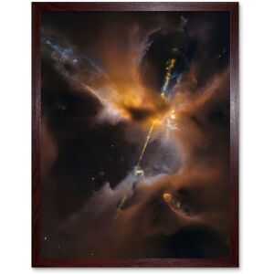 Artery8 Hubble Space Telescope Image Herbig-Haro Jet HH 24 Celestial Lightsaber In Milky Way Dust & Gas Clouds Birth Star Art Print Framed Poster Brown W12" x H16" Artery8 Hubble Space Telescope Image Herbig-Haro Jet HH 24 Celestial Lightsaber In Milky Way Dust & Gas Clouds Birth Star Art Print Framed Poster Brown W12" x H16"