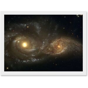 Artery8 Hubble Space Telescope Image Interacting Spiral Galaxies NGC 2207 & IC 2163 In Near Collision Cosmic Dance Art Print Framed Poster Wall Decor White W12" x H16" Artery8 Hubble Space Telescope Image Interacting Spiral Galaxies NGC 2207 & IC 2163 In Near Collision Cosmic Dance Art Print Framed Poster Wall Decor White W12" x H16"
