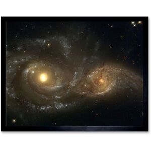 Artery8 Hubble Space Telescope Image Interacting Spiral Galaxies NGC 2207 & IC 2163 In Near Collision Cosmic Dance Art Print Framed Poster Wall Decor Black A4 Artery8 Hubble Space Telescope Image Interacting Spiral Galaxies NGC 2207 & IC 2163 In Near Collision Cosmic Dance Art Print Framed Poster Wall Decor Black A4
