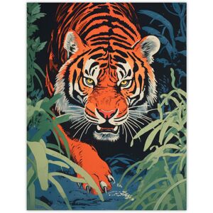 Artery8 Wall Art Print Jungle Tiger Prowling Stalking Pouncing Animal Nature Artwork Painting Poster Size: W24" x H32" Multicolor W24" x H32" Artery8 Wall Art Print Jungle Tiger Prowling Stalking Pouncing Animal Nature Artwork Painting Poster Size: W24" x H32" Multicolor W24" x H32"