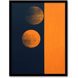 Artery8 Wall Art Print Midnight Blue & Pumpkin Minimalist Abstract Risograph Screen Full Moon Phases Art Framed in Black Size: W12" x H16" Black W12" x H16" Artery8 Wall Art Print Midnight Blue & Pumpkin Minimalist Abstract Risograph Screen Full Moon Phases Art Framed in Black Size: W12" x H16" Black W12" x H16"