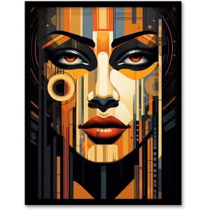 Artery8 Wall Art Print Gold Art Deco Futuristic Abstract Bold Striking Artwork Woman Face Metropolis Painting Art Framed in Black Size: W12" x H16" Black W12" x H16" Artery8 Wall Art Print Gold Art Deco Futuristic Abstract Bold Striking Artwork Woman Face Metropolis Painting Art Framed in Black Size: W12" x H16" Black W12" x H16"