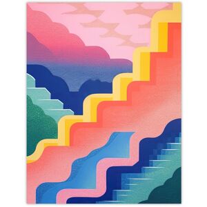 Artery8 Wall Art Print Stairway To Heaven Colourful Abstract Risograph Screen Poster Size: W12" x H16" Multicolor W12" x H16" Artery8 Wall Art Print Stairway To Heaven Colourful Abstract Risograph Screen Poster Size: W12" x H16" Multicolor W12" x H16"