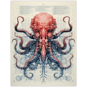 Artery8 Red Octopus Robot Hybrid Secret Military Schematic Blueprint Futuristic Complex Arcane Manuscript Gift For Him Man Cave Unframed Wall Art Multicolor W12" x H16" Artery8 Red Octopus Robot Hybrid Secret Military Schematic Blueprint Futuristic Complex Arcane Manuscript Gift For Him Man Cave Unframed Wall Art Multicolor W12" x H16"