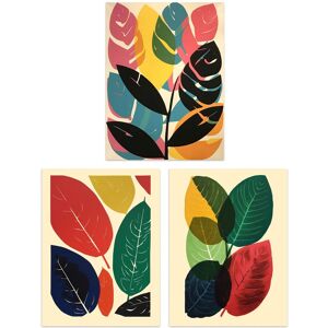 Artery8 Wall Art Print Set of 3 Abstract Leaf Artworks Colourful Boho Leaves Graphic Acrylic & Watercolour Living Room Poster s Pack Multicolor W12" x H16" Artery8 Wall Art Print Set of 3 Abstract Leaf Artworks Colourful Boho Leaves Graphic Acrylic & Watercolour Living Room Poster s Pack Multicolor W12" x H16"