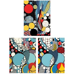 Artery8 Wall Art Print Set of 3 Abstract Bubbles & Patterns Pop Artwork Blue Red Yellow Living Room Poster s Pack Size: W12" x H16" Multicolor W12" x H16" Artery8 Wall Art Print Set of 3 Abstract Bubbles & Patterns Pop Artwork Blue Red Yellow Living Room Poster s Pack Size: W12" x H16" Multicolor W12" x H16"
