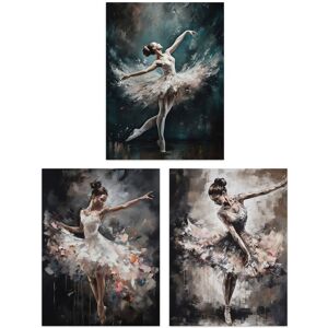 Artery8 Wall Art Print Set of 3 Ballet Dancers Oil Paintings Graceful Ballerinas Dancing Poses Living Room Poster s Pack in Grey Size: W12" x H16" Grey W12" x H16" Artery8 Wall Art Print Set of 3 Ballet Dancers Oil Paintings Graceful Ballerinas Dancing Poses Living Room Poster s Pack in Grey Size: W12" x H16" Grey W12" x H16"