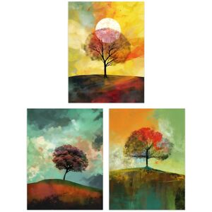 Artery8 Wall Art Print Set of 3 Lone Tree Paintings by Jan Harper Earthy Moody Landscape Aesthetic Living Room Poster s Pack in Green Size: A4 Green A4 Artery8 Wall Art Print Set of 3 Lone Tree Paintings by Jan Harper Earthy Moody Landscape Aesthetic Living Room Poster s Pack in Green Size: A4 Green A4