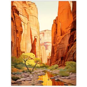 Artery8 Zion National Park Canyon Artwork Amber Orange Green Bright Sunlit Narrows Gorge Extra Large XL Unframed Wall Art Poster Print Multicolor W24" x H32" Artery8 Zion National Park Canyon Artwork Amber Orange Green Bright Sunlit Narrows Gorge Extra Large XL Unframed Wall Art Poster Print Multicolor W24" x H32"