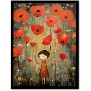 Artery8 The Poppy Dream Elegant Giant Flower Floral Oil Painting Art Print Framed Poster Wall Decor in Black Size: A4 Black A4 Artery8 The Poppy Dream Elegant Giant Flower Floral Oil Painting Art Print Framed Poster Wall Decor in Black Size: A4 Black A4