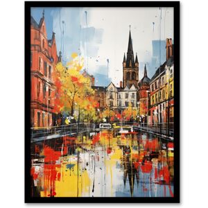 Artery8 Glasgow Cityscape Vibrant Oil Painting Red Yellow Autumn In Scotland Art Print Framed Poster Wall Decor in Black Size: W12" x H16" Black W12" x H16" Artery8 Glasgow Cityscape Vibrant Oil Painting Red Yellow Autumn In Scotland Art Print Framed Poster Wall Decor in Black Size: W12" x H16" Black W12" x H16"
