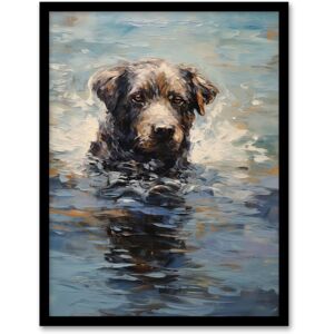 Artery8 Wall Art Print Labrador Retriever Swimming Claude Monet Style Dog Oil Painting Art Framed in Black Size: W12" x H16" Black W12" x H16" Artery8 Wall Art Print Labrador Retriever Swimming Claude Monet Style Dog Oil Painting Art Framed in Black Size: W12" x H16" Black W12" x H16"