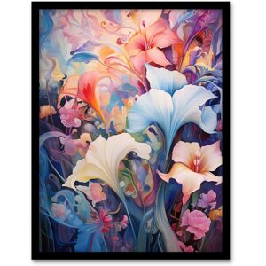 Artery8 Abstract Flowers Pastel Watercolour Painting Dreamy Meadow Of Lilies Art Print Framed Poster Wall Decor in Black Size: W12" x H16" Black W12" x H16" Artery8 Abstract Flowers Pastel Watercolour Painting Dreamy Meadow Of Lilies Art Print Framed Poster Wall Decor in Black Size: W12" x H16" Black W12" x H16"