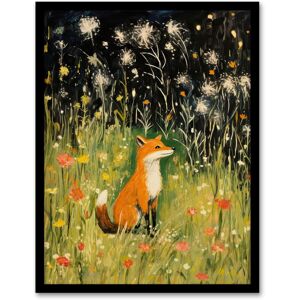 Artery8 Fox In Wildflower Meadow Acrylic Painting Spring Evening Among Flowers Art Print Framed Poster Wall Decor in Black Size: W12" x H16" Black W12" x H16" Artery8 Fox In Wildflower Meadow Acrylic Painting Spring Evening Among Flowers Art Print Framed Poster Wall Decor in Black Size: W12" x H16" Black W12" x H16"
