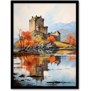 Artery8 Wall Art Print Eilean Donan Castle Scotland Watercolour Painting Misty Morning Autumn Sunlight Art Framed in Black Size: W12" x H16" Black W12" x H16" Artery8 Wall Art Print Eilean Donan Castle Scotland Watercolour Painting Misty Morning Autumn Sunlight Art Framed in Black Size: W12" x H16" Black W12" x H16"