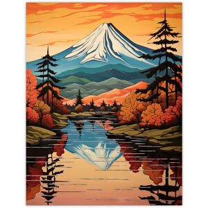Artery8 Mount Fuji Reflecting In Lake Kawaguchi Waters Oil Painting Autumn In Japan Sacred Volcano Mountain Unframed Wall Art Print Poster Home Decor Multicolor W12" x H16" Artery8 Mount Fuji Reflecting In Lake Kawaguchi Waters Oil Painting Autumn In Japan Sacred Volcano Mountain Unframed Wall Art Print Poster Home Decor Multicolor W12" x H16"