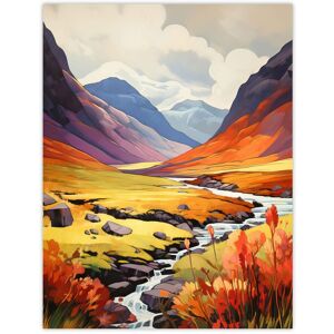 Artery8 Scotland Glencoe Valley Vibrant Oil Painting Majestic Mountains & River With Heather Shrubs Unframed Wall Art Print Poster Home Decor Premium Multicolor W12" x H16" Artery8 Scotland Glencoe Valley Vibrant Oil Painting Majestic Mountains & River With Heather Shrubs Unframed Wall Art Print Poster Home Decor Premium Multicolor W12" x H16"