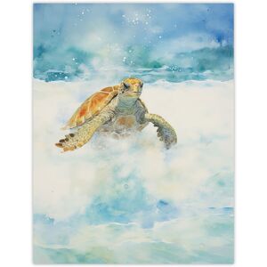 Artery8 Sea Turtle Surf Watercolour Painting Surfing Over Foam Waves Bright Seascape Unframed Wall Art Print Poster Home Decor Premium Multicolor W12" x H16" Artery8 Sea Turtle Surf Watercolour Painting Surfing Over Foam Waves Bright Seascape Unframed Wall Art Print Poster Home Decor Premium Multicolor W12" x H16"