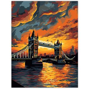 Artery8 Tower Bridge & The Thames River Storm Clouds Orange & Grey London England Unframed Wall Art Print Poster Home Decor Premium Multicolor W12" x H16" Artery8 Tower Bridge & The Thames River Storm Clouds Orange & Grey London England Unframed Wall Art Print Poster Home Decor Premium Multicolor W12" x H16"