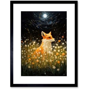 Artery8 Wall Art Print Watching the Fireflies Dance Happy Fox over a Wildflower Meadow Oil Painting Orange White Blue Full Moon Spring Night Dreamy Black W7" x H9" Artery8 Wall Art Print Watching the Fireflies Dance Happy Fox over a Wildflower Meadow Oil Painting Orange White Blue Full Moon Spring Night Dreamy Black W7" x H9"
