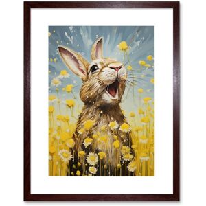 Artery8 Wall Art Print The Happy Bunny Rabbit Playing in a Field of Daisies Vibrant Oil Painting Kids Bedroom Blue Yellow Bright Summer Meadow Brown W7" x H9" Artery8 Wall Art Print The Happy Bunny Rabbit Playing in a Field of Daisies Vibrant Oil Painting Kids Bedroom Blue Yellow Bright Summer Meadow Brown W7" x H9"