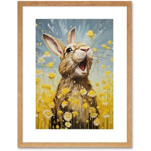 Artery8 Wall Art Print The Happy Bunny Rabbit Playing in a Field of Daisies Vibrant Oil Painting Kids Bedroom Blue Yellow Bright Summer Meadow Beige W7" x H9" Artery8 Wall Art Print The Happy Bunny Rabbit Playing in a Field of Daisies Vibrant Oil Painting Kids Bedroom Blue Yellow Bright Summer Meadow Beige W7" x H9"