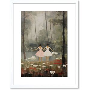 Artery8 Wall Art Print Forest Ballet Oil Painting Kids Bedroom Ballerinas Gracefully Dancing by a Lake Artwork Framed 9X7 Inch Size: W7" x H9" White W7" x H9" Artery8 Wall Art Print Forest Ballet Oil Painting Kids Bedroom Ballerinas Gracefully Dancing by a Lake Artwork Framed 9X7 Inch Size: W7" x H9" White W7" x H9"