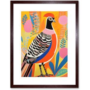 Artery8 Wall Art Print Pleasant Pheasant Bright Bold Vibrant Colourful Grassland Acrylic Painting Artwork Orange Pink Blue Folk Artwork Framed 9X7 Brown W7" x H9" Artery8 Wall Art Print Pleasant Pheasant Bright Bold Vibrant Colourful Grassland Acrylic Painting Artwork Orange Pink Blue Folk Artwork Framed 9X7 Brown W7" x H9"