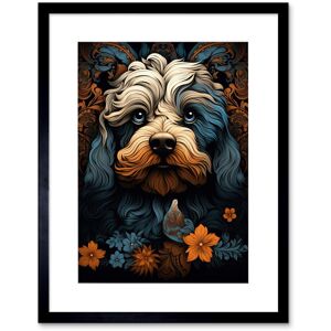 Artery8 Wall Art Print Cockapoo Dog with Flower Patterns Art Nouveau Artwork Orange Blue Floral Portrait Design Artwork Framed 9X7 Inch Black W7" x H9" Artery8 Wall Art Print Cockapoo Dog with Flower Patterns Art Nouveau Artwork Orange Blue Floral Portrait Design Artwork Framed 9X7 Inch Black W7" x H9"