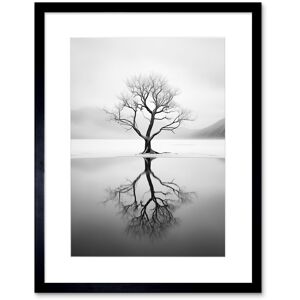 Artery8 Wall Art Print Lone Tree by Frozen Lake Winter Landscape Black & White Photograph Artwork Framed 9X7 Inch Size: W7" x H9" Black W7" x H9" Artery8 Wall Art Print Lone Tree by Frozen Lake Winter Landscape Black & White Photograph Artwork Framed 9X7 Inch Size: W7" x H9" Black W7" x H9"