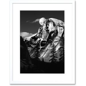 Artery8 Wall Art Print Moonrise Behind Half Dome High Contrast Black White Photograph Yosemite National Park Full Moon & Mountain Forest Landscape White W7" x H9" Artery8 Wall Art Print Moonrise Behind Half Dome High Contrast Black White Photograph Yosemite National Park Full Moon & Mountain Forest Landscape White W7" x H9"