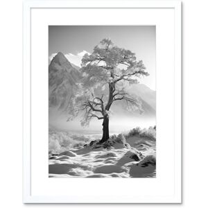 Artery8 Wall Art Print Frozen Tree in Snowy Mountain Landscape Bright Black & White Photograph Winter Sunrise Crisp Morning Light Artwork Framed 9X7 White W7" x H9" Artery8 Wall Art Print Frozen Tree in Snowy Mountain Landscape Bright Black & White Photograph Winter Sunrise Crisp Morning Light Artwork Framed 9X7 White W7" x H9"