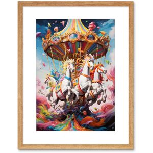 Artery8 Wall Art Print Magical Carousel in Rainbow Clouds Bright Bold Vibrant Fantasy Kids Bedroom Baby Nursery Artwork Framed 9X7 Inch Beige W7" x H9" Artery8 Wall Art Print Magical Carousel in Rainbow Clouds Bright Bold Vibrant Fantasy Kids Bedroom Baby Nursery Artwork Framed 9X7 Inch Beige W7" x H9"