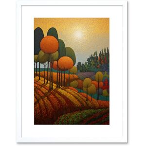 Artery8 Wall Art Print Autumn Fields Pointillism Painting Amber Orange Green Countryside Landscape Artwork Framed 9X7 Inch in White Size: W7" x H9" White W7" x H9" Artery8 Wall Art Print Autumn Fields Pointillism Painting Amber Orange Green Countryside Landscape Artwork Framed 9X7 Inch in White Size: W7" x H9" White W7" x H9"