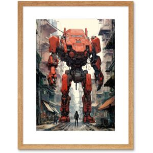 Artery8 Wall Art Print Red Mecha Robot in City Street Anime Sci-Fi Artwork Giant Humanoid Machine Fantasy Science Fiction Artwork Framed 9X7 Inch Beige W7" x H9" Artery8 Wall Art Print Red Mecha Robot in City Street Anime Sci-Fi Artwork Giant Humanoid Machine Fantasy Science Fiction Artwork Framed 9X7 Inch Beige W7" x H9"