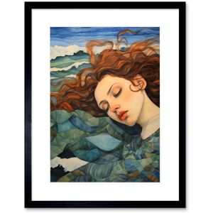 Artery8 Wall Art Print Dreaming of the Sea Woman Sleeping Egon Schiele Style Watercolour Painting Amber Blue Wave Patterns Artwork Framed 9X7 Inch Black W7" x H9" Artery8 Wall Art Print Dreaming of the Sea Woman Sleeping Egon Schiele Style Watercolour Painting Amber Blue Wave Patterns Artwork Framed 9X7 Inch Black W7" x H9"