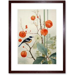 Artery8 Wall Art Print Small Bird on Blooming Tree Branch Botanical Artwork Red Teal Nature Study Audubon Style Artwork Framed 9X7 Inch Brown W7" x H9" Artery8 Wall Art Print Small Bird on Blooming Tree Branch Botanical Artwork Red Teal Nature Study Audubon Style Artwork Framed 9X7 Inch Brown W7" x H9"
