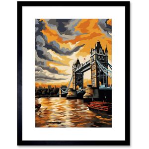 Artery8 Wall Art Print London Tower Bridge Dramatic Sunset Sky Artwork Orange Grey River Thames Riverboat England Clouds Artwork Framed 9X7 Inch Black W7" x H9" Artery8 Wall Art Print London Tower Bridge Dramatic Sunset Sky Artwork Orange Grey River Thames Riverboat England Clouds Artwork Framed 9X7 Inch Black W7" x H9"