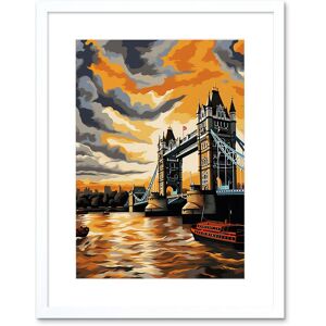 Artery8 Wall Art Print London Tower Bridge Dramatic Sunset Sky Artwork Orange Grey River Thames Riverboat England Clouds Artwork Framed 9X7 Inch White W7" x H9" Artery8 Wall Art Print London Tower Bridge Dramatic Sunset Sky Artwork Orange Grey River Thames Riverboat England Clouds Artwork Framed 9X7 Inch White W7" x H9"